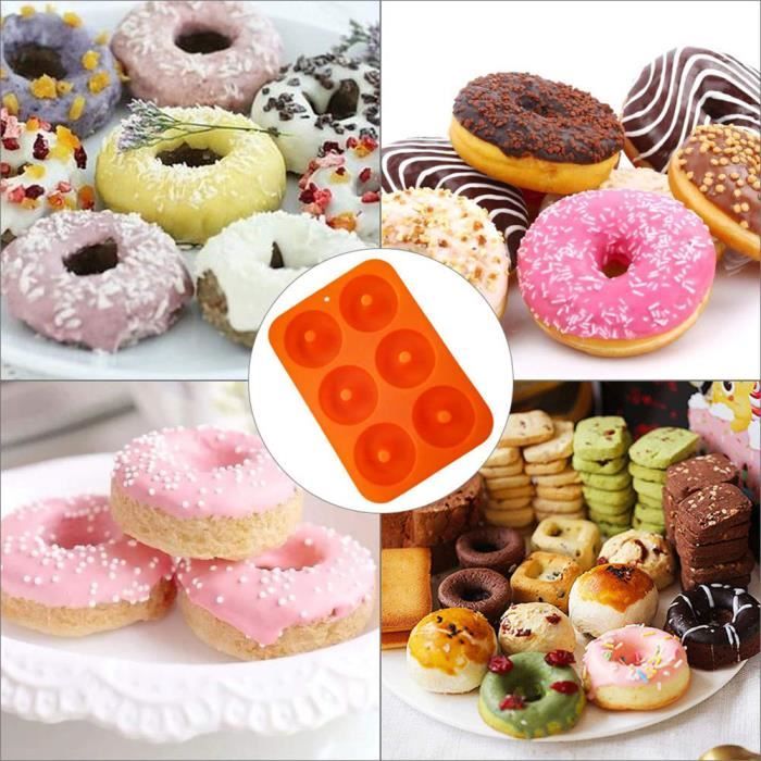 Lot De 3 Moules À Donuts En Silicone À 6 Cavités Antiadhésifs Pour