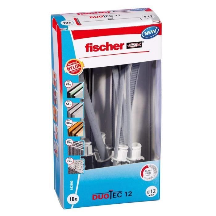 Fischer DUOTEC 10 Ensemble de chevilles en nylon 25 pcs - vue 2