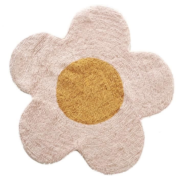 Tapis marguerite enfant en coton tufté 80x80cm