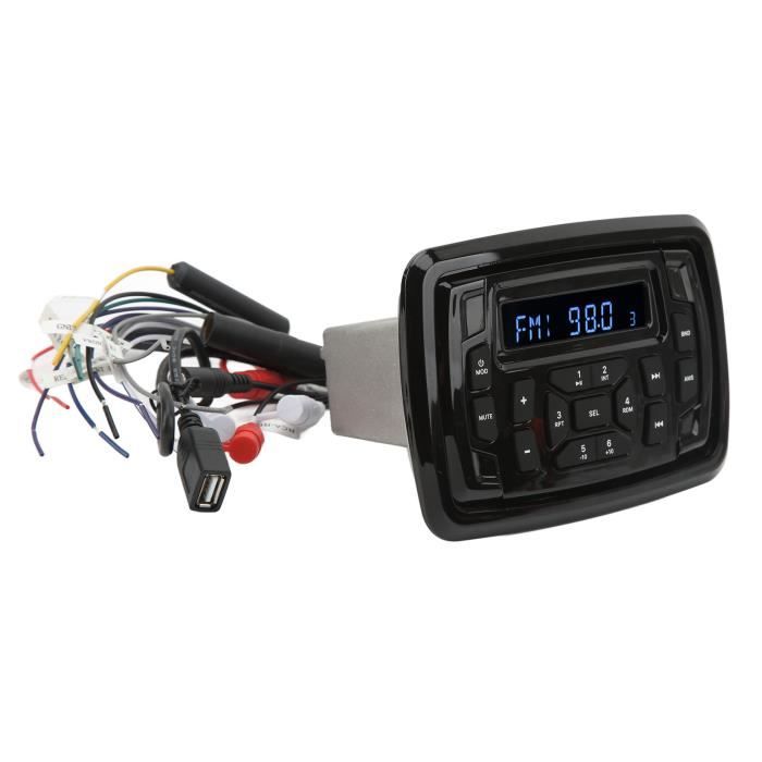 Garosa Récepteur radio Bluetooth marin 12V DC Marine Bluetooth Audio
