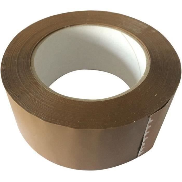 Adhésif emballage polypropylène - 50 mm x 132 m - havane