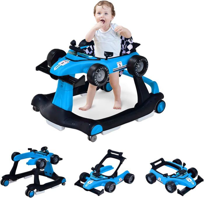 Trotteur Bebe Evolutif 3 en 1, Marcheur Interactif, Voiture Jouet Educatif  pour Enfants Tout-petits-Bleu - Cdiscount Jeux - Jouets