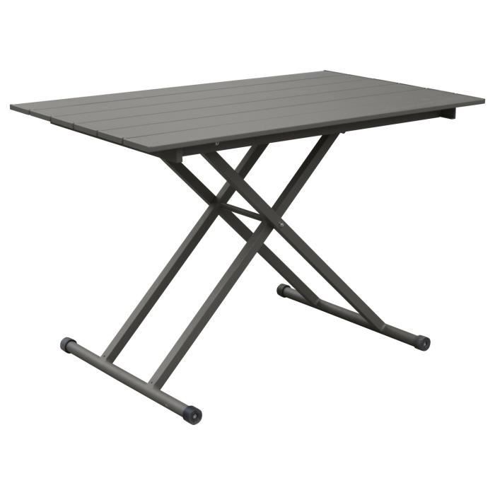 Table basse de jardin relevable Venezia L. 120 x H. 75 cm Marron