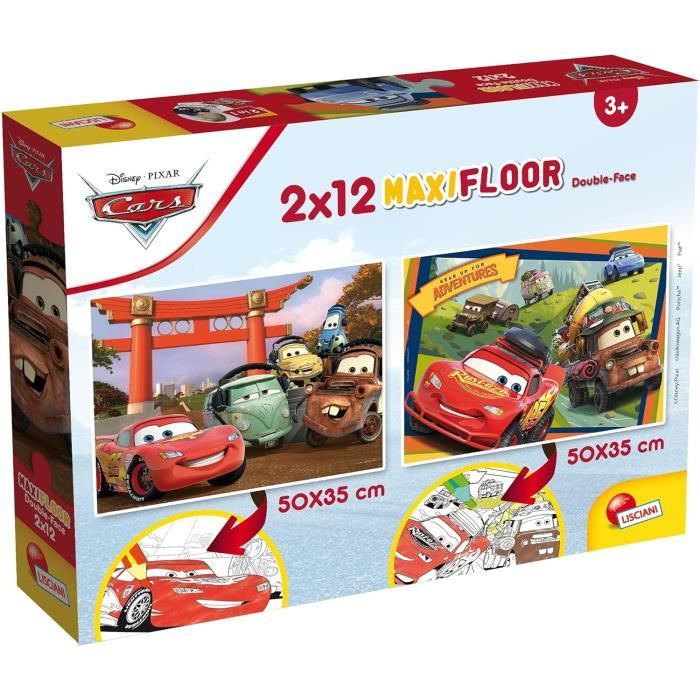 Lisciani - Puzzle Disney 2 en 1 - Cars - 2 x 12 pièces - Maxifloor ...