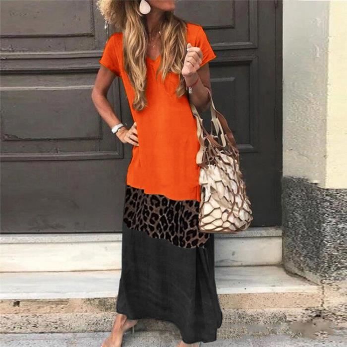 Haut été Femme Hauts Été Femme Grande Taille Anelune - Manches Courtes Col V Imprimé Floral Vêtement Grande Taille L 4XL