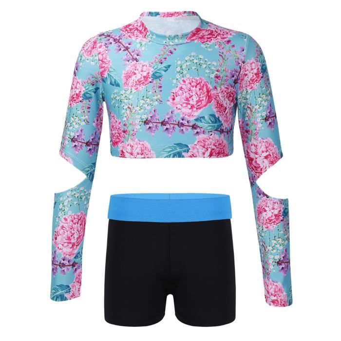 Enfants Filles Plaine Gilet Crop Tops T-Shirt Tee Top Vêtements De Danse Gymnastique Déguisements Blanc 5-6 Ans