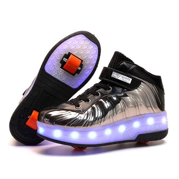 Nouveau Style Enfant Basket Roulettes à Chaussures LED Lumière USB Charge  Chaussures Garçons Filles Sneakers une Roues Bleu - Cdiscount Chaussures
