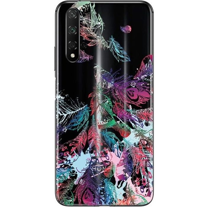Coque Souple Gel Pour Huawei Mate 20 - Design Fantaisie Plumes - Anti-choc