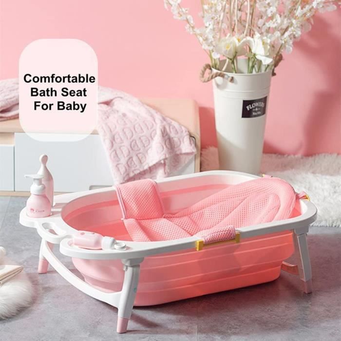 Siege De Bain Bebe Tapis De Bain La Baignoire Antiderapante Reglable De Douche De Bebe S Assoient La Maille Pour Le Nouveau Ne Rose Cdiscount Pret A Porter
