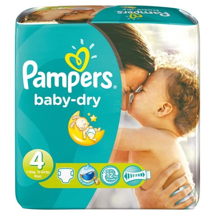 Taille 4 baby dry 120 couches bébé Couches Pampers 