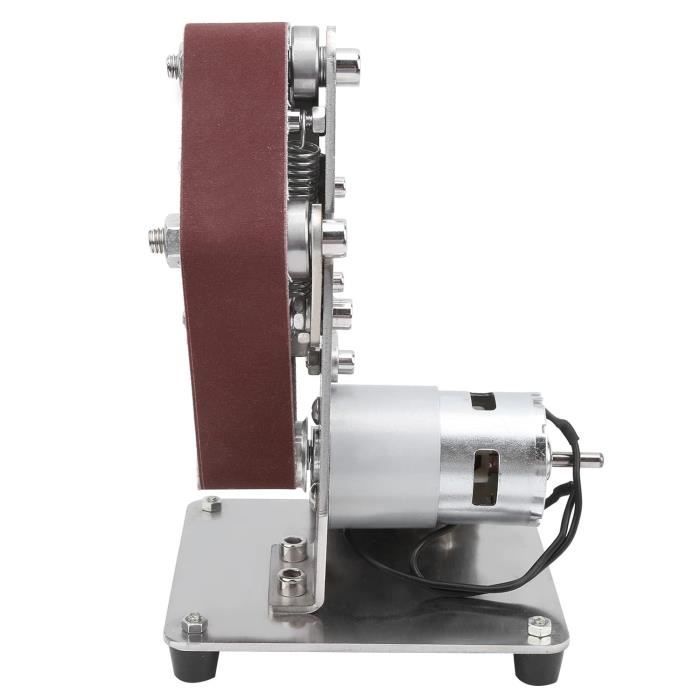 Mini Ponceuse à Bande D'Établi - 7 Vitesses Réglables (4500-9000 Tr/min) - Avec 10 Bandes Abrasives - Pour Métal, Bois