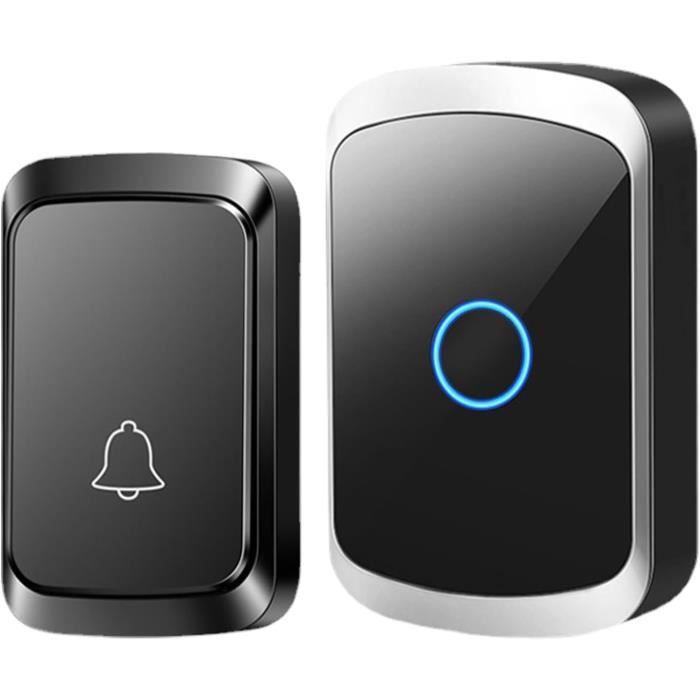 Sonnette Sans Fil Extérieur Étanche (Noir) - Sonnette Électrique Sans ...
