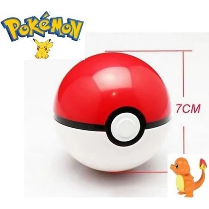 pokeball pokemon - sebthom - taille réelle - rouge et blanc - figurine aléatoire