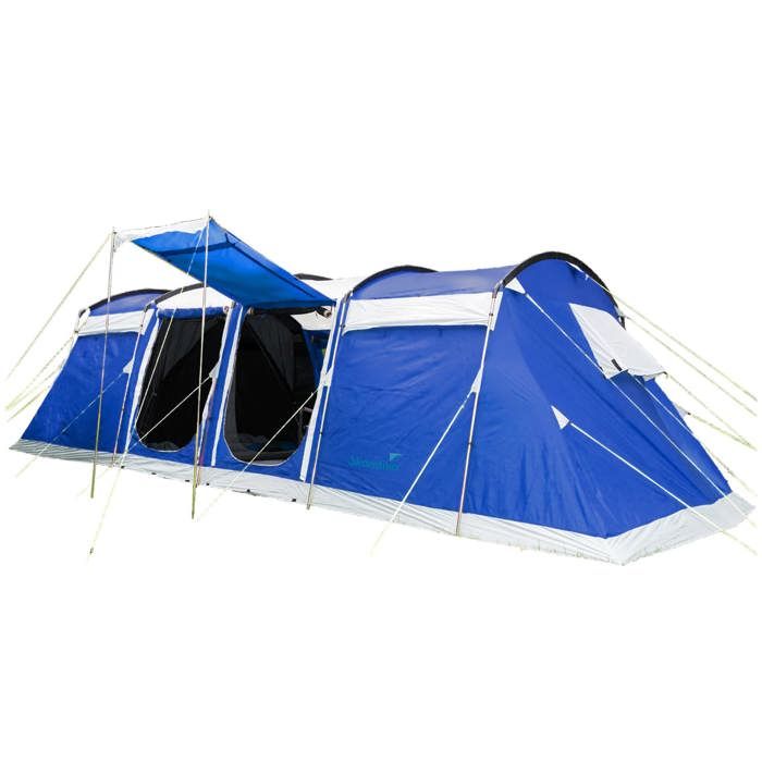 Tente familiale Tunnel - Skandika Montana 12 Sleeper Protect - 12 personnes - Camping - Cabines sombres - Sol cousu