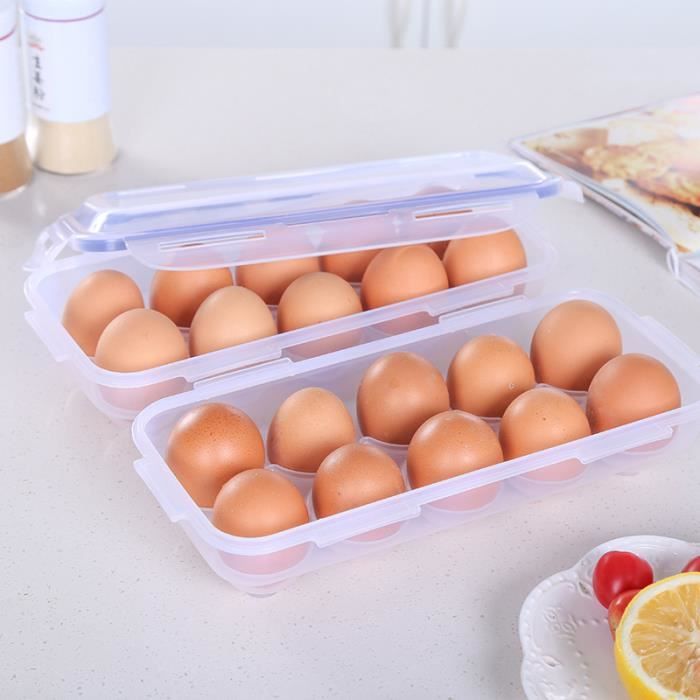 lot de 2 Boite a Oeufs Anti-choc Hermetique Boîte spécifique à oeufs Protège