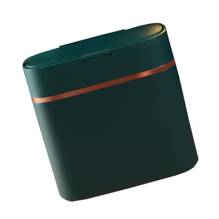 Poubelle Avec Couvercle à Pression - Anti-odeurs Et Anti-animaux - Pour Salle De Bain, Cuisine - Design Compact Blanc