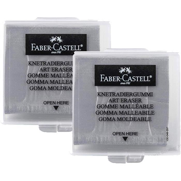 Faber-Castell Art Eraser 7220: Set Di 4 Gomme Modellabili, Colore Grigio, Dimensioni 40x36x10 Mm