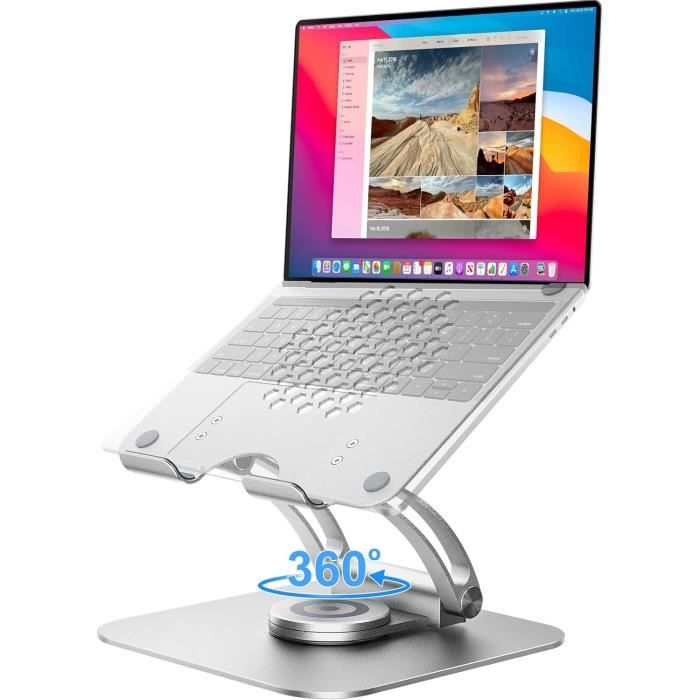 Support Ordinateur Portable Rotative à 360° avec Ventilateur, Aluminium  Hauteur Réglable Support PC Portable pour Laptop(10-17) - Cdiscount  Informatique