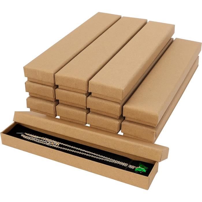 Lot De 20 Boîtes Cadeau En Carton Noir Kraft Tinyyo - 19 X 11 Cm - Idéal Pour Emballage