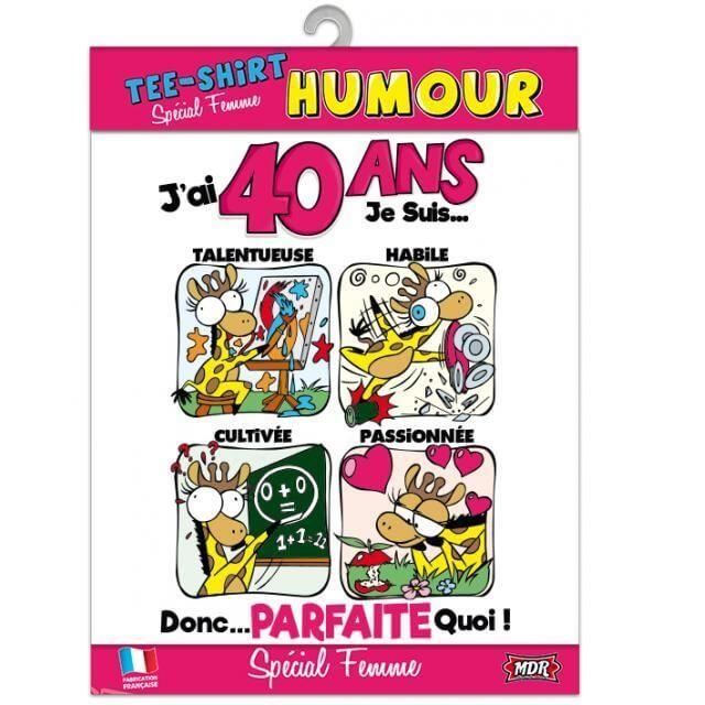 T Shirt Anniversaire Femme 40ans X1 Ref Tshs210 Cdiscount Pret A Porter