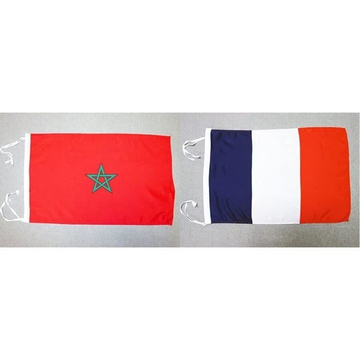 Decoration Marocaine Drapeau Maroc AZ FLAG - 45x30cm - Pour Voiture Avec Attaches PVC Drapeau Francais Voiture