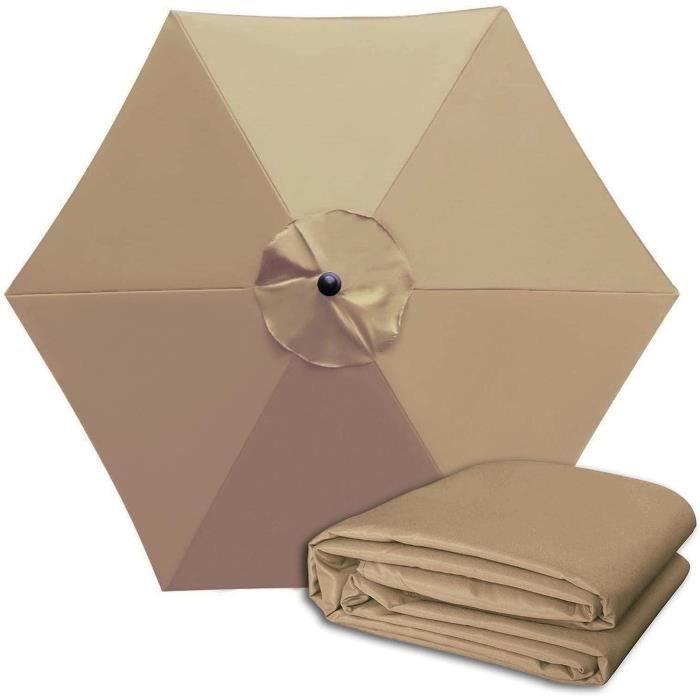 Toile De Remplacement Pour Parasol De Jardin Extérieur, 2.7M6Ribs 3M