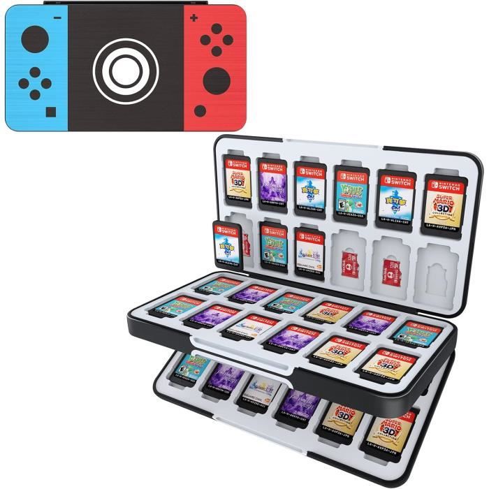 Khptop Étui pour Cartes de Jeu pour Nintendo Switch & OLED/NS/Lite Switch  Game Case Portable avec 24 Emplacements pour Cartes de Jeu et 24  Emplacements Boite de Rangement Jeux Switch pour（Black） 