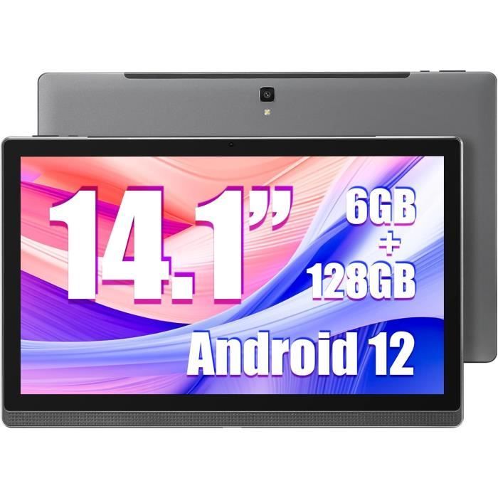 Android 12 Tablette 14,1 Avec Écran Ips Hd 1920 X 1080, 6 Go-128
