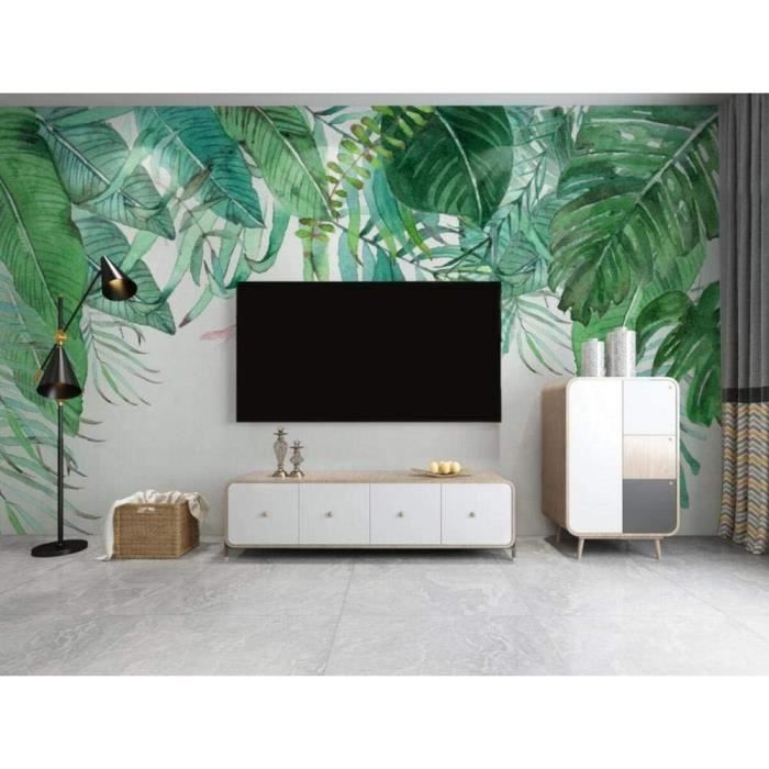 Papier Peint 3D Autocollant Vert Plante – Sinsin, Amovible, Motif Végétal H460