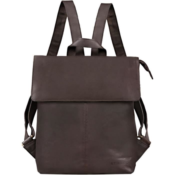 Sac à Dos Vintage En Cuir Marron Wilsons - Format Cabine 14", Roulettes, Compartiment Ordinateur