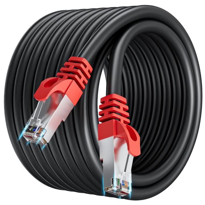 Câble Ethernet Cat 8 - SWAPY - 25 m - 40 Gbit/s - 2 000 MHz - RJ45