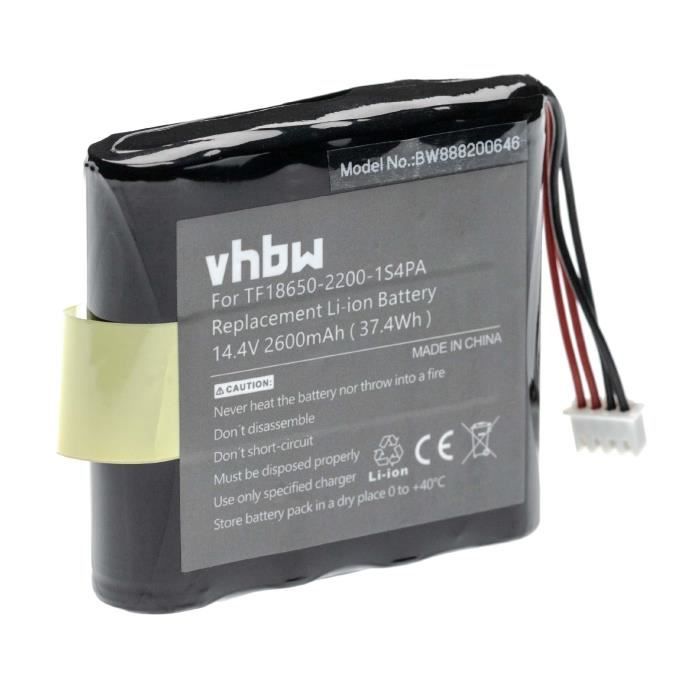vhbw batterie remplace Marshall TF18650-2200-1S4P pour haut-parleurs enceintes (2600mAh, 14.4V, Li-Ion)