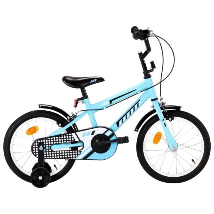 Vélo pour enfants 16 pouces Noir et bleu 92178