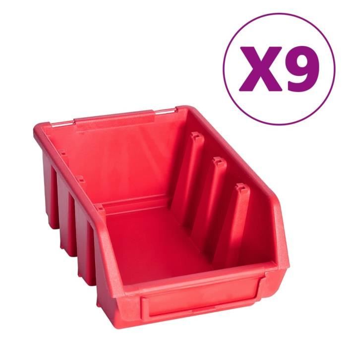 Zerodis Kit de bacs de stockage et panneaux muraux 103pcs rouge et noir ...