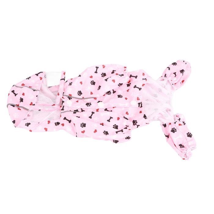 Meilleurs prix pour Veste imperméable réfléchissante pour chiot Veste imperméable respirante motif mignon pour chien Manteau de pluie à capuche A5 HB042