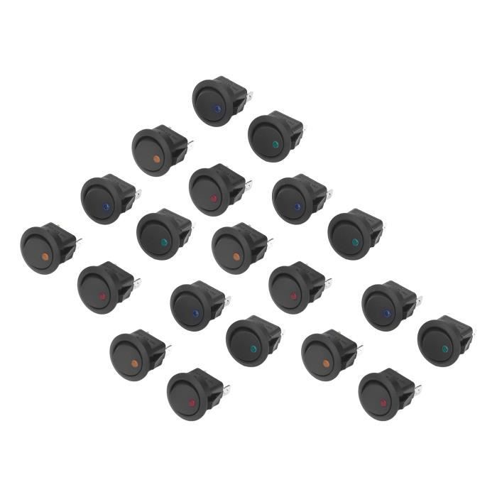 Lot De 4 Interrupteurs Ronds 12V 3 Broches 2 Positions Avec LED - Neuf Avec étiquettes, Marque Générique
