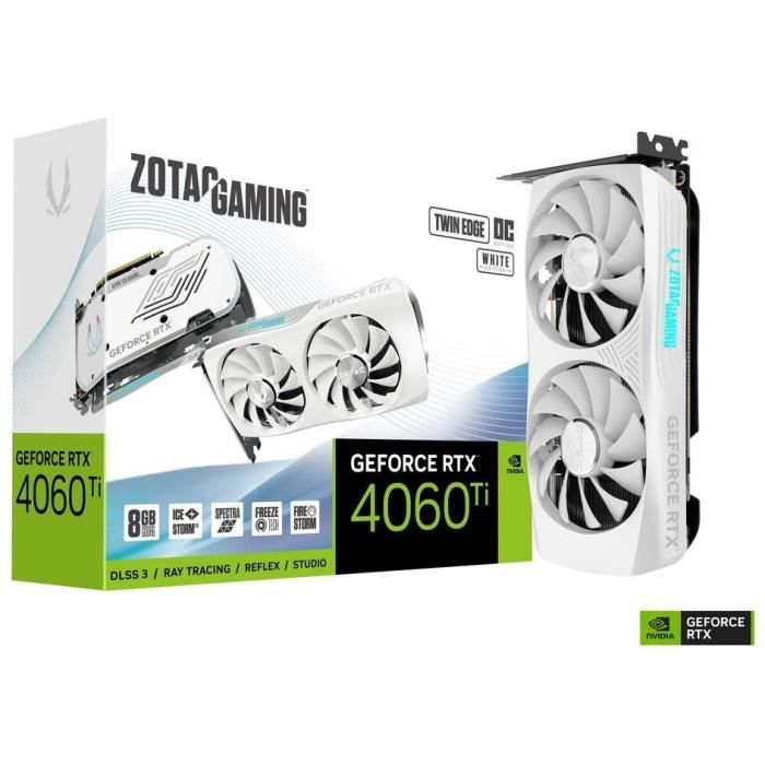 ZOTAC - Carte Graphique - Nvidia GeForce RTX 4060 Ti Twin Edge OC White 8Go