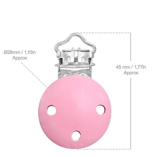 Clips Attache Tétine En Bois - Lot De 8 Pinces Colorées Pour Sucette Bébé, Attaches Vêtements, Poussette