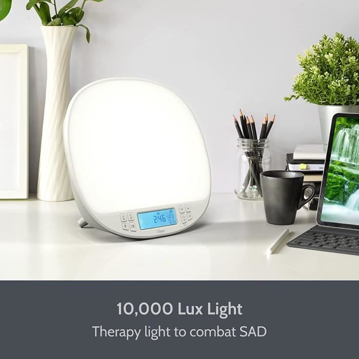Lampe de Luminothérapie Reveil Simulateur d'Aube 10 000 Lux avec