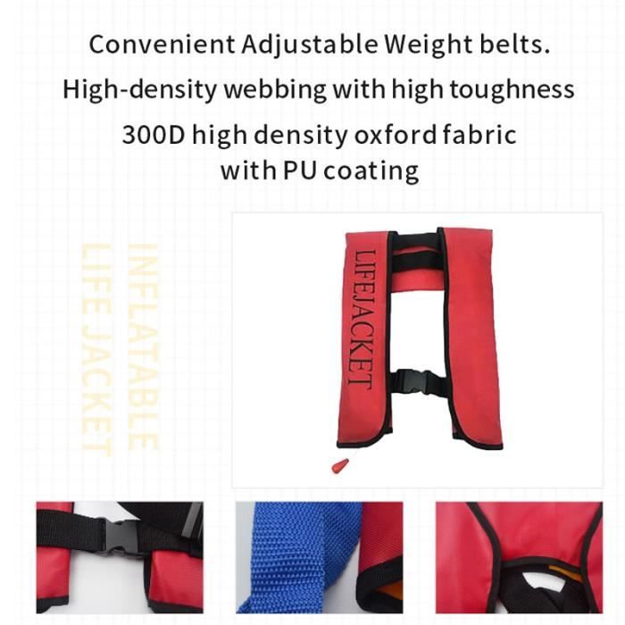 Gilet De Plongée Gonflable – PVC Haute Densité, Réglable, Flottabilité 220 Lbs, Se Range Dans Un Petit Sac