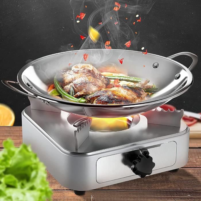 Mini Réchaud à Alcool Portable – Tiroir Coulissant, Puissance Réglable, Acier Inoxydable, Pour Camping, Rando, Barbecue, Urgence