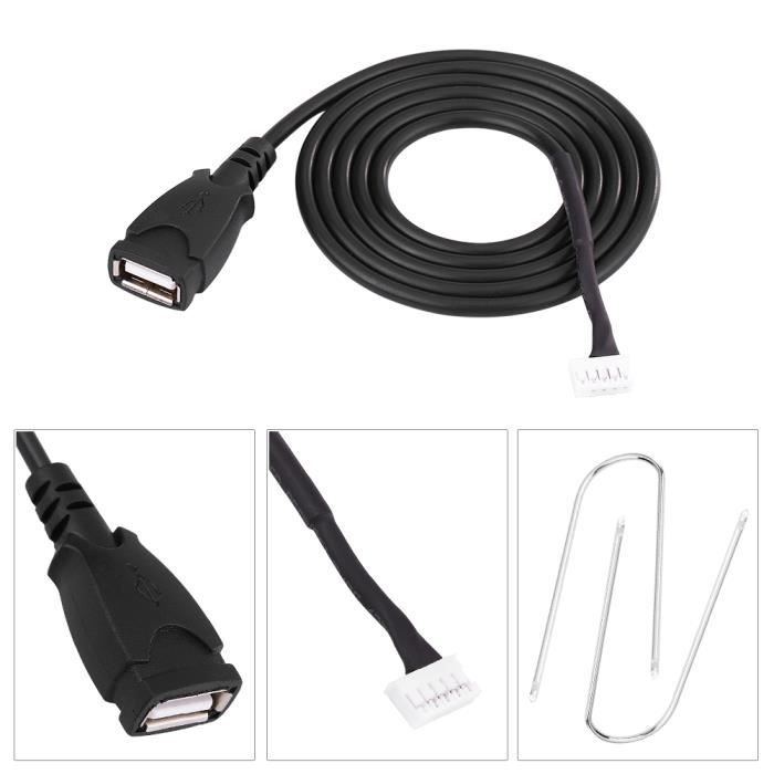Cable USB de voiture pour Peugeot Peugeot 307 Citroen C2 C3,Cable adaptateur  USB pour autoradio avec outils de retrait