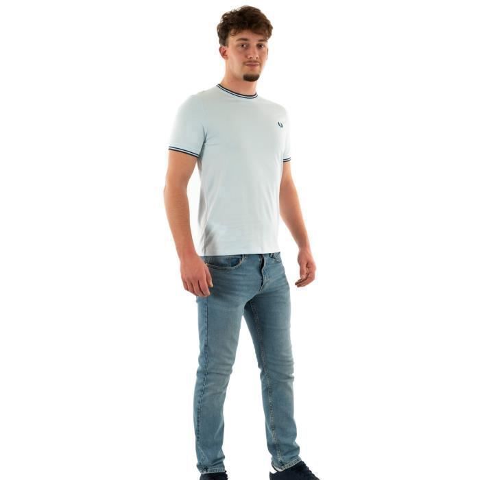 Fred Perry T-Shirt - Ringer - Bleu Foncé - Homme|M3519584