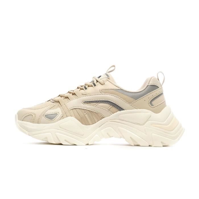 Chaussures Femme FILA Electrove Creme Dessus Synthetique Lacets Beige Cdiscount Chaussures