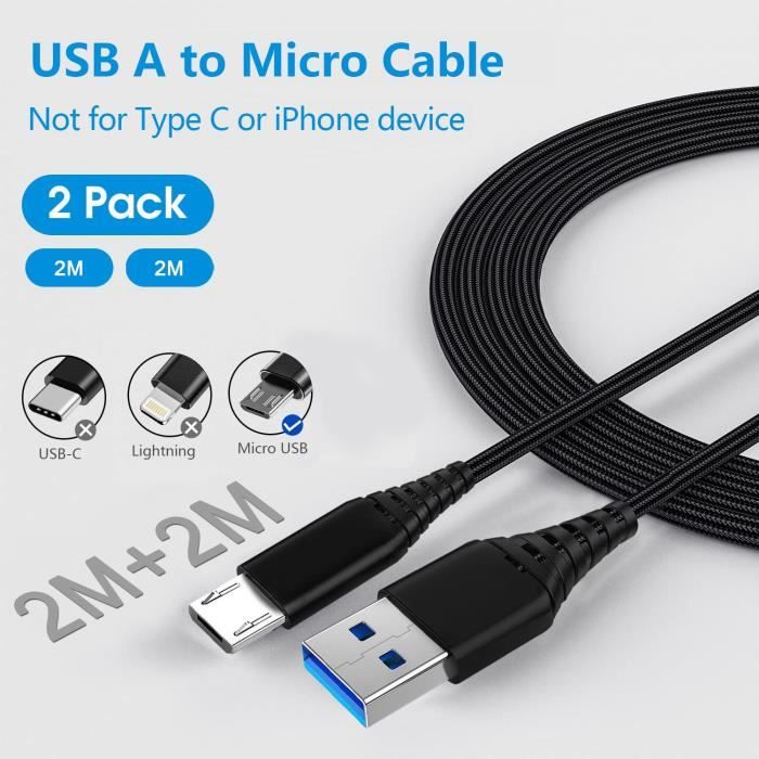 Câble Micro USB De 3 M - Transfert De Données à Haute Vitesse