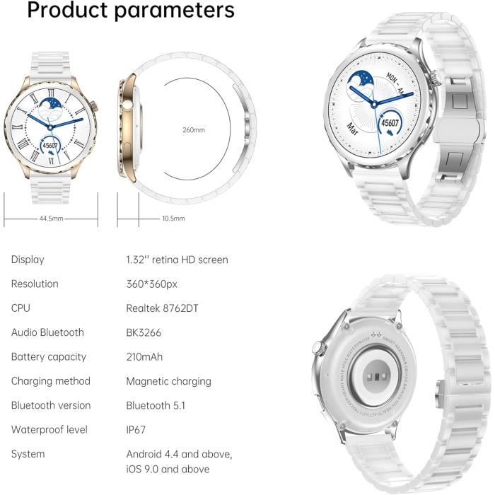 LIGE Montre Connectée Femme Bluetooth Appels pour