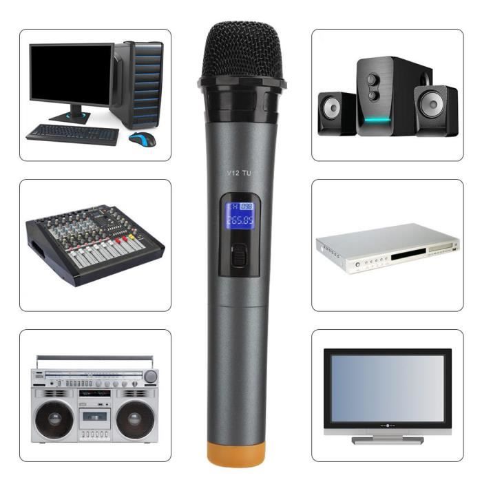 Microphone à main sans fil, professionnel 2 en 1 VHF universel USB  récepteur de poche micro, pour karaoké, chant Ktv familial,[762] -  Cdiscount TV Son Photo