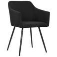 🐭🐭Ergonomique-Lot de 4 chaises de salle à manger - Style contemporain Scandinave chaise Cuisine 4 pcs Noir Tissu9218-2