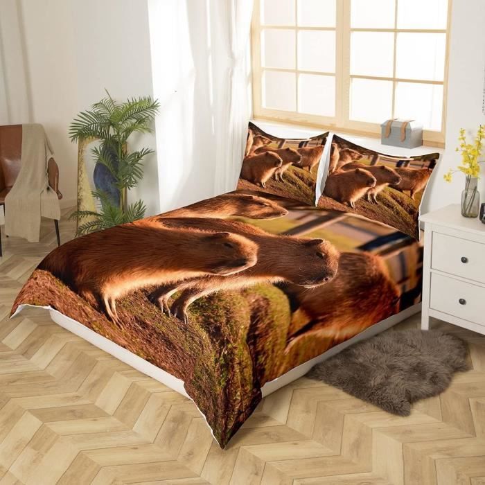 Housse De Couette Venom Chat Parure De Lit 3 Pièces - Literie Animaux King 220x240cm Avec Taies D'Oreiller