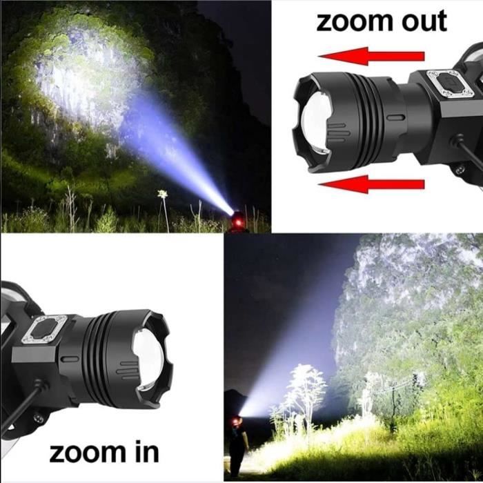 XHP99 Lampe Frontale LED Rechargeable, Ultra lumineuse 12000 Lumens  Zoomable 3 Modes Lampe Frontale Torches étanche pour Spéléologie, Camping